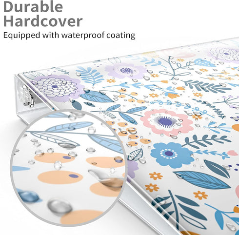 Cute Binder 1 Inch 3 Ring Trapper Keeper Binders with Clear Interior Pockets for Letter-Size(11" x 8.5") Paper,Aesthetic Three Ring Binder for Stu...