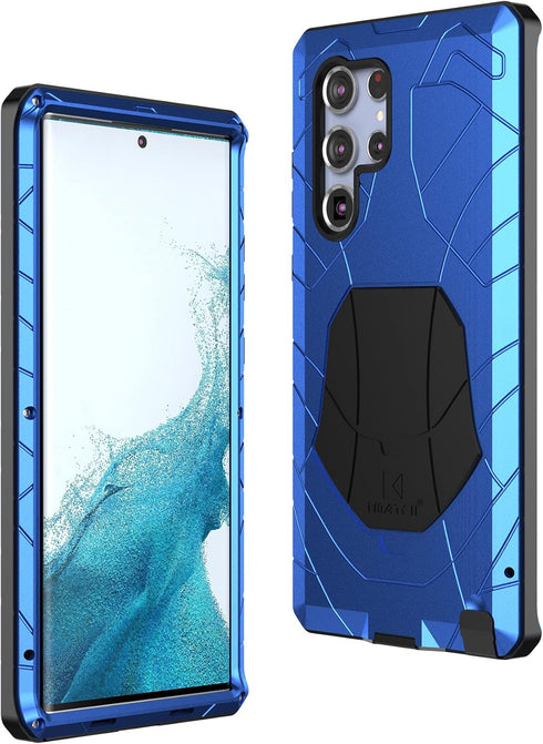 Foluu Galaxy S22 Ultra Case, Galaxy S22 Ultra Metal Phone Case, Aluminum Metal Shockproof Bumper Frame Case Soft Rubber Silicone Military Heavy Du...