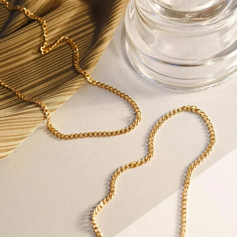 Kyutong 16.4 Feet Gold Plated Craft Chains for Jewelry Making Stainless Steel Curb Chain Roll Twisted Chain Links for Women Men Necklace Bracelet ...