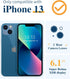 GVIEWIN Designed for iPhone 13 Case 6.1 Inch, with Tempered Glass Screen Protector + Camera Lens Protector Clear Flower Soft & Flexible Shockproof...