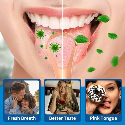 Tongue Scraper, 100% Surgical Stainless Steel Tongue Cleaner for Both Adults and Kids, Professional Reduce Bad Breath Metal Tongue Scrapers, Help ...