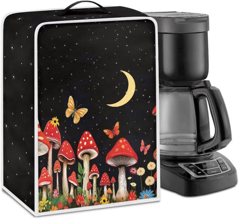 Moon Mushroom Coffee Maker Cover Stain Resistant Washable Covers with Handle Coffee Maker Toaster Machine Protection Cover Kitchen Accessories Pro...