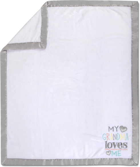 30x40 Fleece Baby Nursery Blanket with Satin Trim for Boys, Girls, and Unknown Gender Baby (Grandma's Love)...