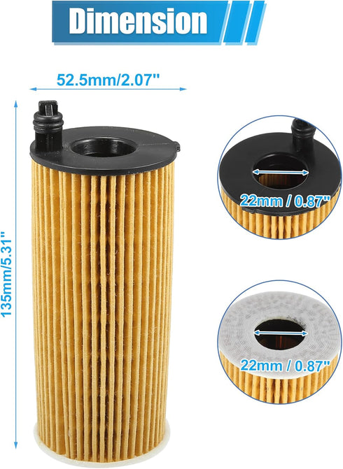 X AUTOHAUX Engine Oil Filter Replacement 11-42-8-575-211 Oil Fuel Filter for BMW X3 XDrive30i 2.0L L4 - Gas 2018...