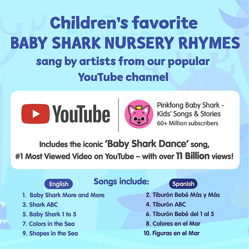 Pinkfong Baby Shark English Spanish Bilingual Learning Songs Sound Book l Bilingual Children's Sound Books l Interactive Learning Books for Toddle...