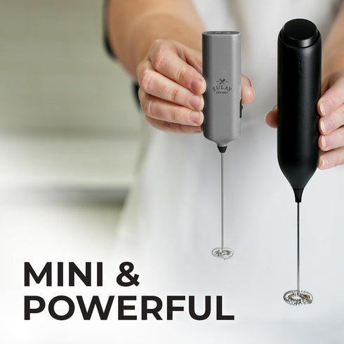 Zulay Kitchen Powerful Mini Milk Frother Handheld - Electric Hand Mixer - Portable Frother Wand for Coffee - Small Drink Blender for Lattes, Cappu...