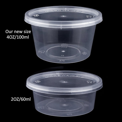 Augshy 40 Pack Small Slime Containers with Lids, Jello Shot Cups Condiment Containers Plastic Portion Cups with Lids for Salad Dressing Food Stora...