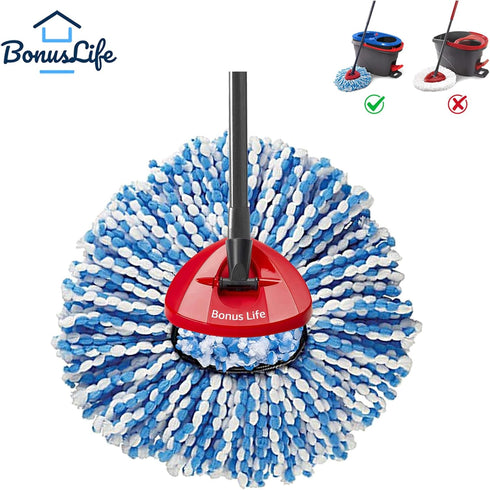 BonusLife 3-Pack Mop Head for O-Ceda RinseClean Spin Mop Refill 2-Tank System Only Easy Cleaning Microfiber Replacement...