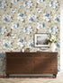 HAOKHOME 94030-2 Vintage Damask Wallpaper Peel and Stick Floral Removable Wall Paper Tan/Cream/Blue for Bedroom Contact Paper 17.7in x 9.8ft...
