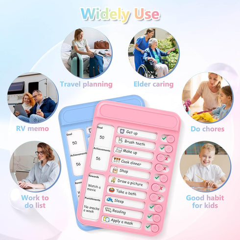 Audab 2Pcs Dry Erase Chore Chart for Kids, Magnetic Checklist Board, My Chores Slider Chart to Do List Board, Routine Chart Schedule Board Task Tr...