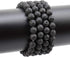 LPBeads 100PCS 8mm Natural Black Lava Beads Gemstone Round Loose Beads for Jewelry Making with Crystal Stretch Cord...