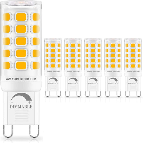 Sailstar G9 LED Bulb Dimmable 40W Equivalent, G9 Bulb 3000K Warm White, 400 Lumens, 360° Beam Angle, No Flicker, 120V, G9 Bi-pin Bulb Ceramic Base...