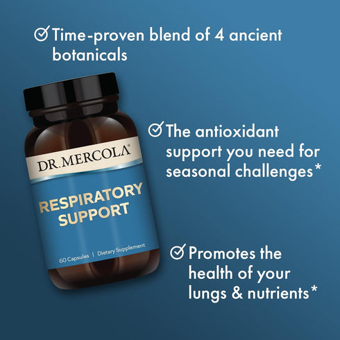 Dr. Mercola Respiratory Support Dietary Supplement, 30 Servings (60 Capsules), Antioxidant & Immune Support, Non GMO, Soy Free, Gluten Free...