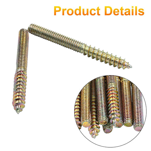M4 x 1-5/8"(40mm) Hanger Bolts, 12 Pcs Self-Tapping Screw Hanger Bolts Double Headed Bolts Wood Dowel Screw Bolts Furniture Accessories for Wood J...