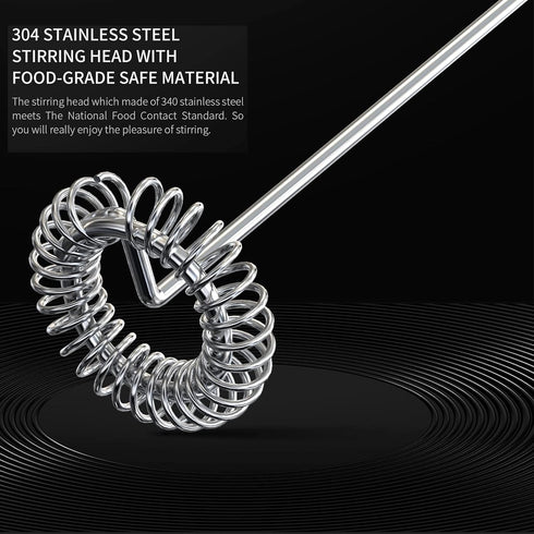 Electric Milk Frother Coffee Mixer Wand USB Rechargeable Drink Mixer Stainless Steel Mini Whisk for Egg,Drink Frother Portable Kitchen Cooking Sup...
