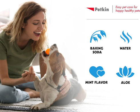 Petkin Plaque Remover Gel – Cleans Teeth and Gums, Removes Plaque and Tartar - Freshens Breath and Whitens Teeth with Baking Soda - Ideal for Dail...