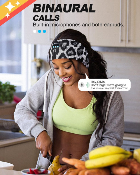 LC-dolida Sleep Headphones Bluetooth Headband, Cozy Wireless Headphones Headband, Sleep Mask with Bluetooth Thin HD Stereo Speakers Perfect for Si...