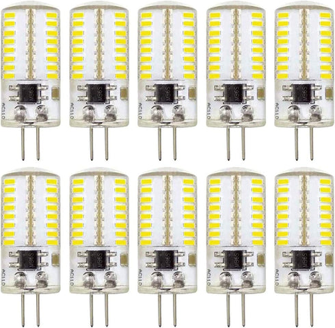 110V- 130V G4 LED Bulb Dimmable Cool White 6000K (Not Low Voltage 12V) 3W 20W 30W Halogen Equivalent Bi-Pin Base Lamp (Pack of 10)...