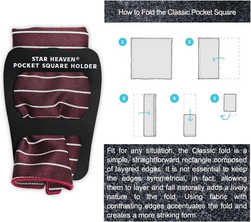 Pocket Squares Holder For Men, Best Accessories for Suits, Tuxedos,Vests and Dinner Jackets, 8Pack Assorted....