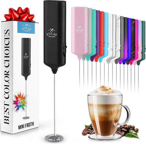 Powerful Handheld Milk Frother Wand - Electric Hand Mixer - Portable Frother Handheld for Coffee - Mini Froth Drink Mixer for Lattes, Cappuccino, ...