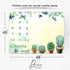 Baby Monthly Milestone Blanket, Green Cactus Butterfly Leaves Baby Memory Blanket Newborn Growth Chart Baby Age Blanket, 48x40 Inch Nursery Baby S...