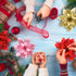 Christmas Poinsettia Artificial Flowers Decorations 5.5" Christmas Tree Wreaths Garland Decoration 12 Pcs Glitter Flowers Picks Decor for Xmas New...