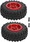 55mm/2.2in 1/10 Scale Rubber Tires & Wheel Rims AntiSkid Fit for D12 Model Parts (Red R)...