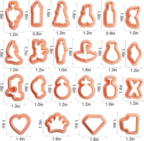 DIYOOHOMY22 Pcs Pink Polymer Clay Cutters for Earring Jewelry Plastic Models Tools Shape Jewelry Making Kit Boho Flower Press Molds Arts and Craft...