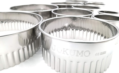 11 Piece Graduated Sizes Fluted Edge Round Pastry/Cookie Cutter Set Heavy Duty 18/8 304 Stainless Steel – Metal Engrave Size –Tin Storage Box for ...