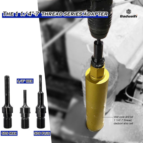 5/8"-11 Male Thread to SDS Max Shank Core Drill Bit Adapter | Premium Hardened Steel Converter for Concrete Core Bit | Convenient Coring Drill | S...
