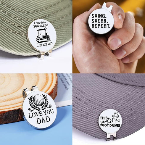 I Can Drive 300 Yards Golf Ball Marker with Magnetic Hat Clip, Funny Golf Gift for Men Woman...