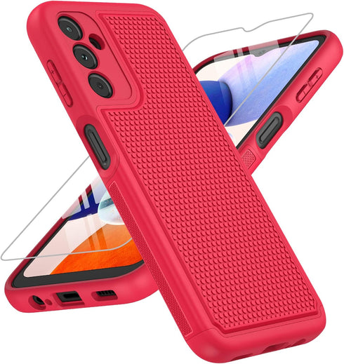 FNTCASE for Samsung Galaxy A14 5G Case: Dual Layer Protective Heavy Duty Cell Phone Cover Shockproof Rugged with Non Slip Textured Back - Military...