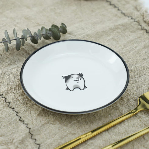 Cute Cartoon Dog Ceramic Seasoning Dishes Sauce Dish Sushi Dipping Bowl Appetizer Plates Tea Bag Holder Serving Dish for Kitchen 5'' (Dog)...