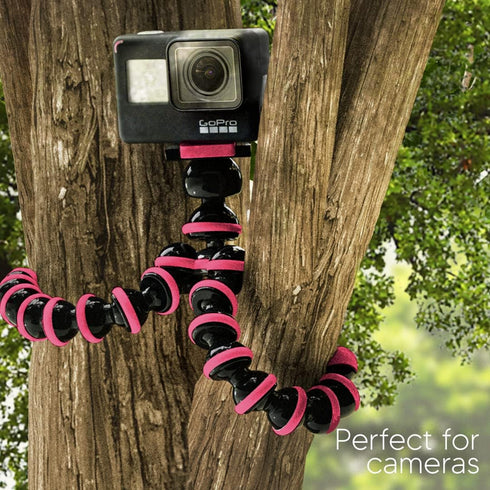 TALK WORKS Flexible Tripod for iPhone, Android, Camera - Bendable Legs, Adjustable Stand Holder with Mini Wireless Remote for Selfies, Vlogging, B...