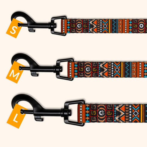 CollarDirect Aztec Dog Leash Nylon Tribal Pattern Cat Pet Leashes for Small Medium Large Dogs Puppy Lead 5 FT Long for Walking (Aztec Sunset, L, N...