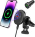 Magnetic Wireless Car Charger, Design for MagSafe Car Mount Charger, Strong Magnetic 15W Fast Charging Car Charger Phone Holder with USB Car Charg...