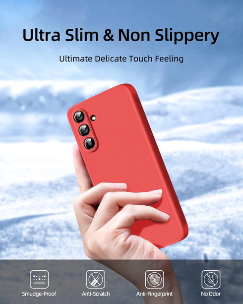 Dssairo ?3 in 1 for Samsung Galaxy A14 5G case, with 2 Pack Screen Protector, Camera Protection?Liquid Silicone Slim Shockproof Protective Phone C...