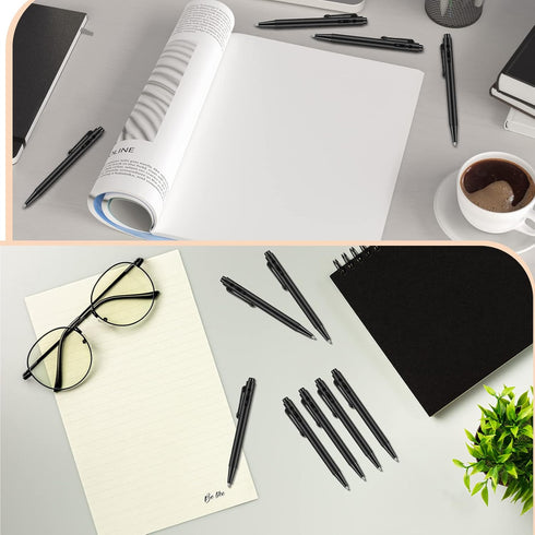 Eaasty 100 Pcs 4'' Mini Pen Bulk 0.7 mm Small Retractable Ballpoint Tiny Black Ink Pen Gel Pens with Clip Smooth Writing Pens for Pocket School Jo...