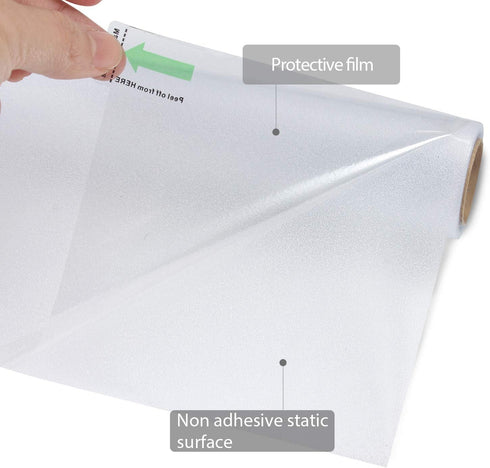 HIDBEA Privacy Window Film Frosted with Heat Control UV Protection Static Cling Reusable Glass Stickers Covering for Home Office Bathroom, 35.4 In...