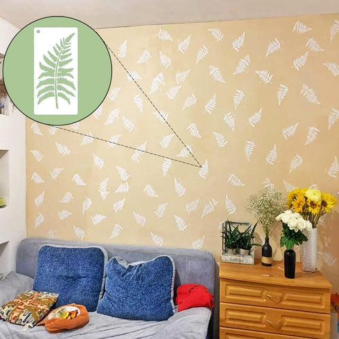 16 Pieces Leaf Stencils Tropical Leaves 42 Patterns Palm Fern Turtle Plant Leaves Template for Painting Reusable Drawing Stencils on Wood Wall Cra...