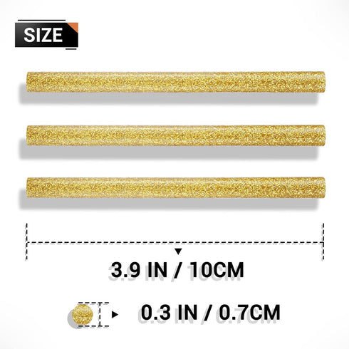 ENPOINT Glitter Hot Melt Glue Sticks, 72pcs 3.93 x 0.27 in Gold Glue Sticks, Adhesive Mini Hot Glue Sticks EVA for Home Repair DIY Art Projects Bo...