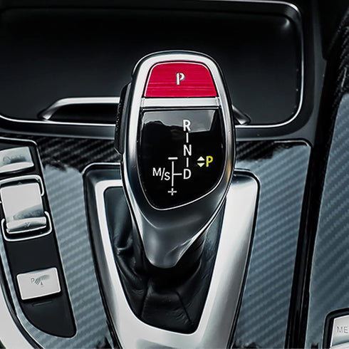 Xotic Tech Gear Shift Knob P Parking Button Cover Trim Compatible with BMW 1 2 3 4 5 7 X3 X5 X6 Series F20 F21 F22 F23 F30 F31 F34 F32 F33 F36 F10...