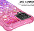 for Samsung Galaxy A12 Case with Tempered Glass Screen Protector,Women Girls Glitter Bling Floating Liquid Cute Soft TPU Shockproof Protective Pho...