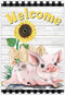Welcome Garden Farm Flag Sunflower Cute Pink Pig Vertical Double Side Decor Yard Flag for Outside Farmhouse Garden Banner Decorations 12x18 Inch...