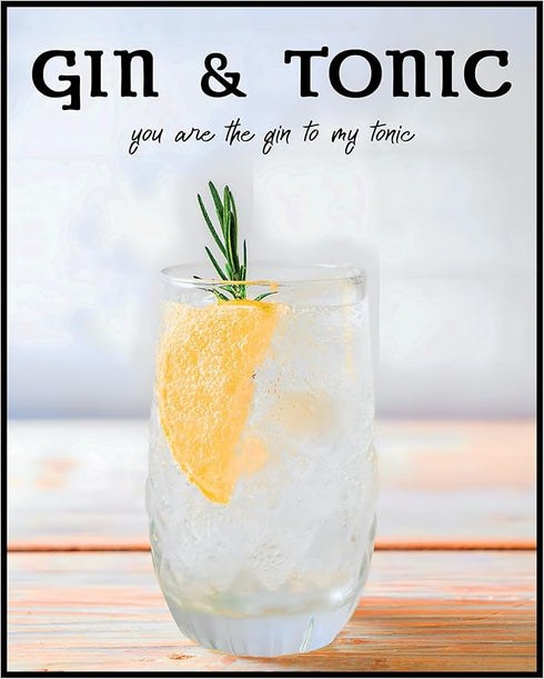 Posterizer 1 pcs-Gin Tonic Retro Kitchen Poster-Kitchen & Bar Art-GIft for Men Women Teens-Art for Cafe, Restaurant, Coffee Bar - unframed wall ar...