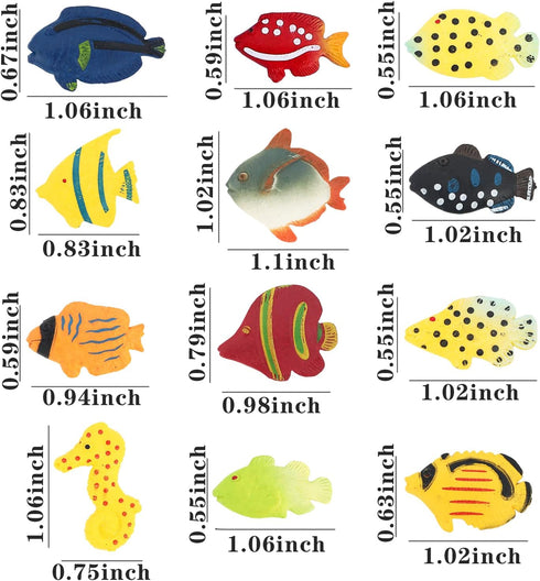 ONEST 72 Pieces Ocean Fish Figurines Playset Mini Sea Fish Toys Realistic Detailed Plastic Ocean Sea Fish Figures for Kids and Toddlers...