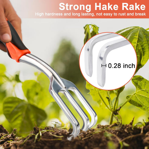 Hand Rake Garden Tool, Heavy Duty Hand Cultivators for Gardening, Small Garden Claw Tool Garden Hand Rake with Ergonomic Handle, Weed Rake Cultiva...