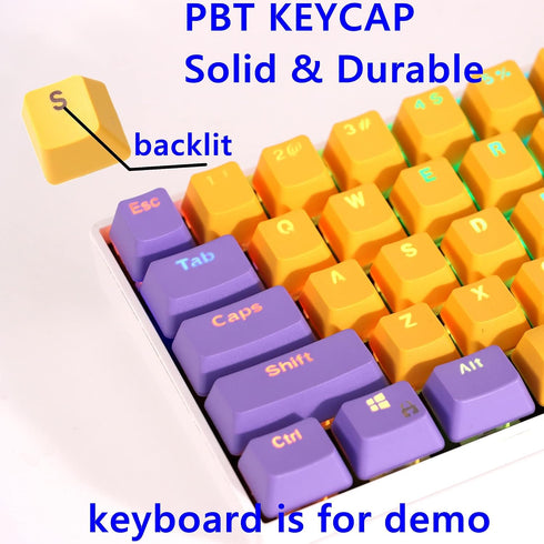 CJXSP PBT 61 Keycaps 60 Percent, Gaming Keycaps OEM Profile Backlit Keycap Set for 60 Percent Cherry MX Mechanical Keyboard ?Only keycaps (Marigol...