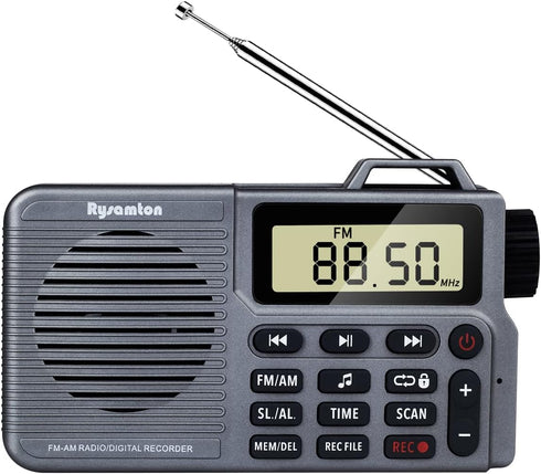 Portable AM/FM Radio, Small Pocket Radio with Bass Speaker, Support Micro SD Card and Record, Long Battery life, Alarm and Sleep Function...