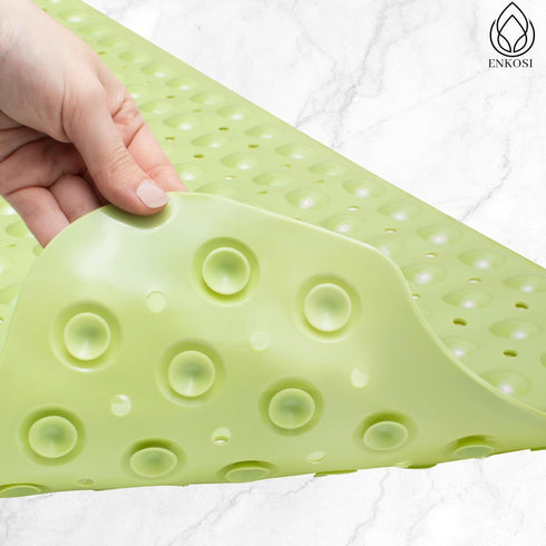 ENKOSI Bath Mat - Large Non Slip Bathtub & Shower Mat - Extra Long 40 x 16 Inch Bathroom Mats for Tub Nonslip Anti Slip Bathmats (40x16 Green)...